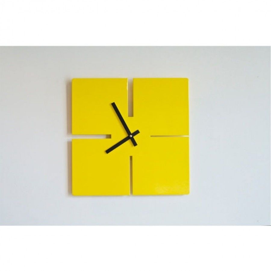 Lines clock in yellow right modern clocks