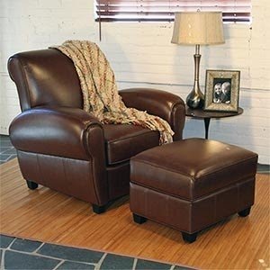 Miguel bonded leather recliner club chair ottoman at costco