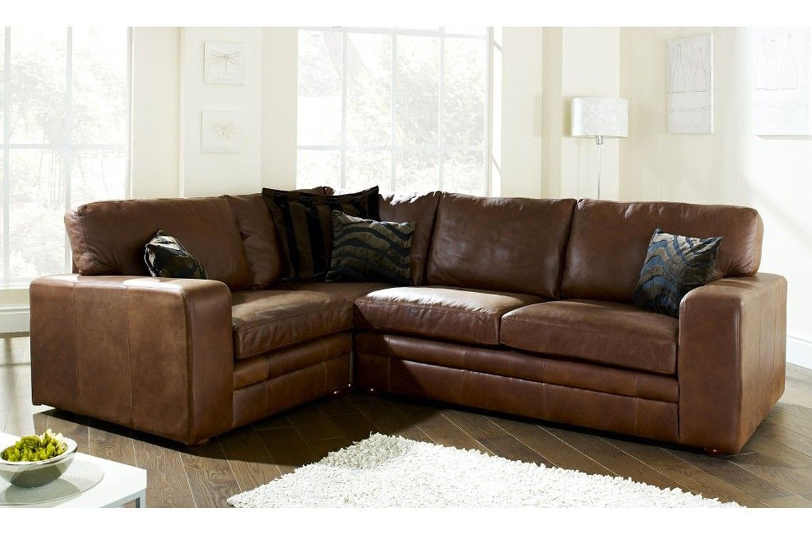 Compact leather deals sectional