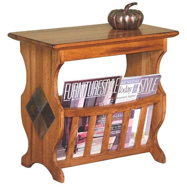 Sedona oak wood magazine rack side table sd 2133ro