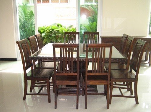 8 seater square dining table and chairs