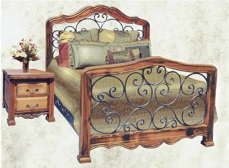 Wrought iron bed iron and wood bed 14th cen italy