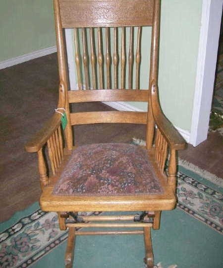 antique wooden glider rocker