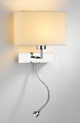 Bedside wall light with flexible led reading light and 2