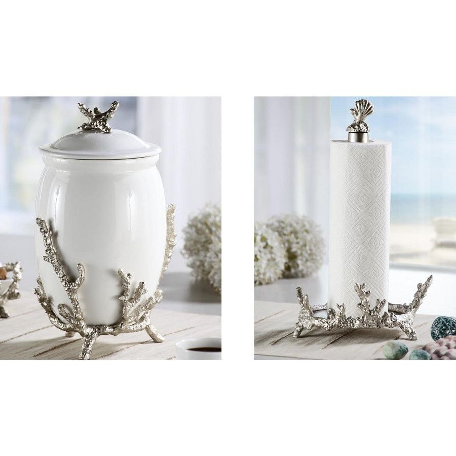 Coral collection canister and paper towel holder