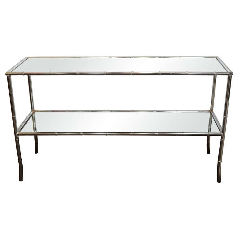 Glass and chrome console table 2