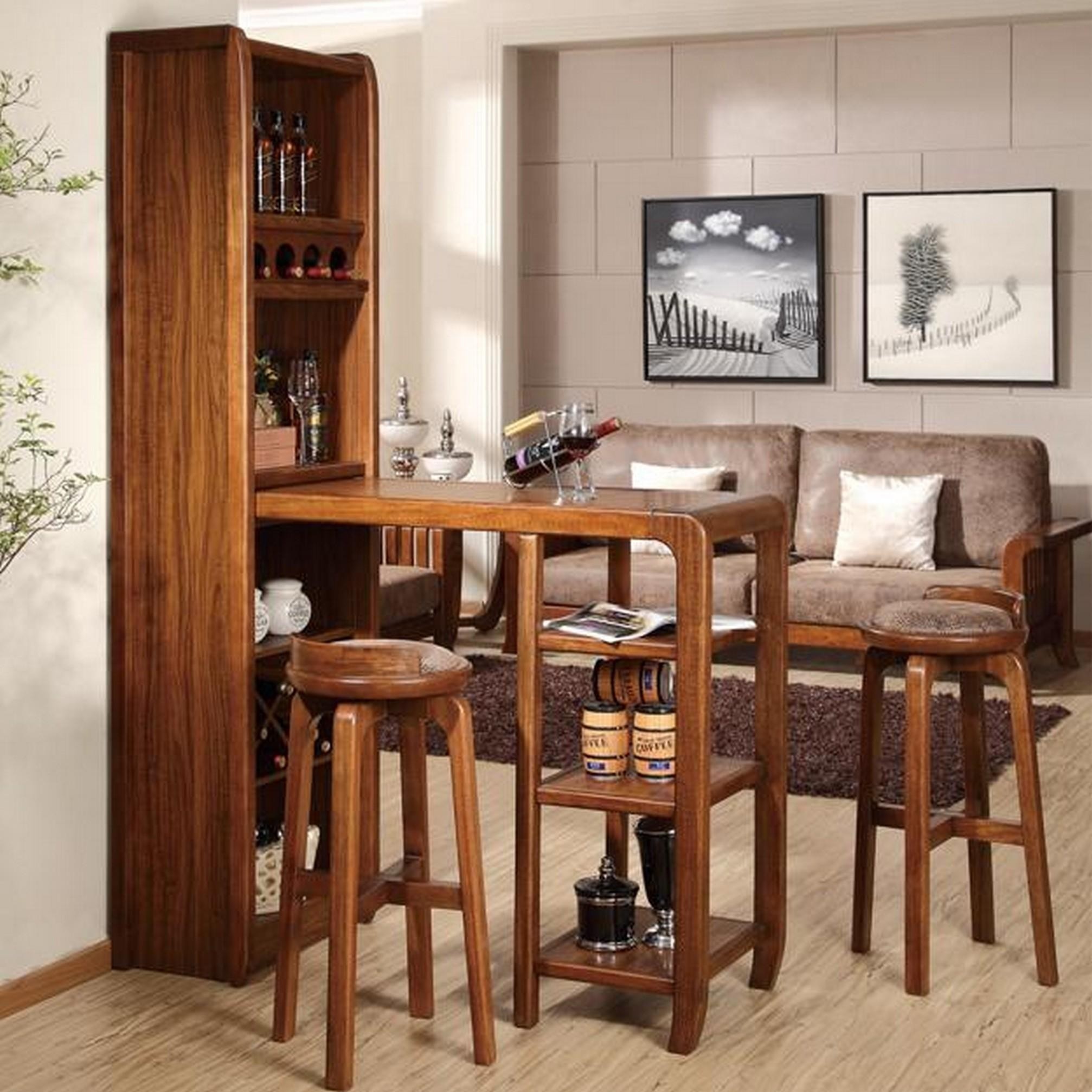 Buy Wooden Home Bar Cabinet  Mini Bar For Home & Living Room