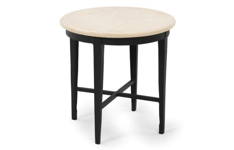 Outdoor end tables montoro round end table travertine stone top