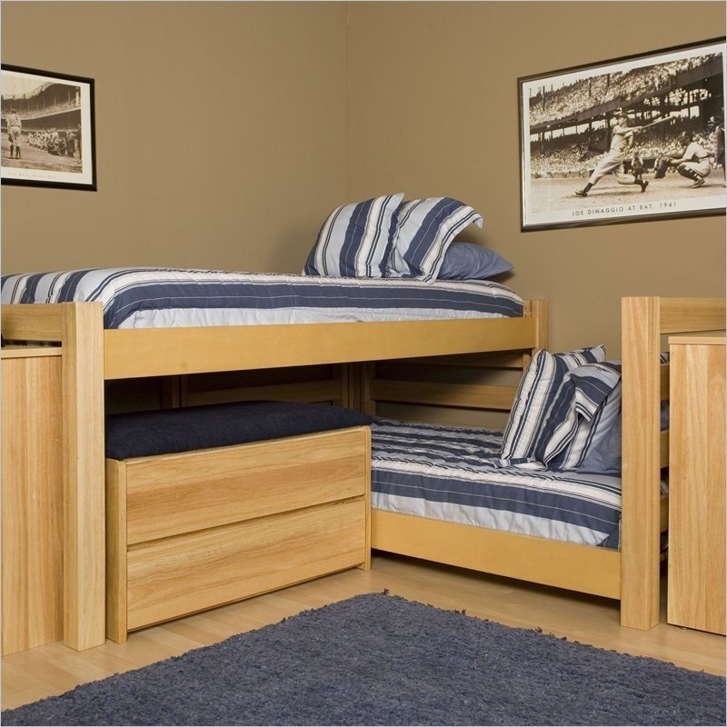 l shaped corner twin beds