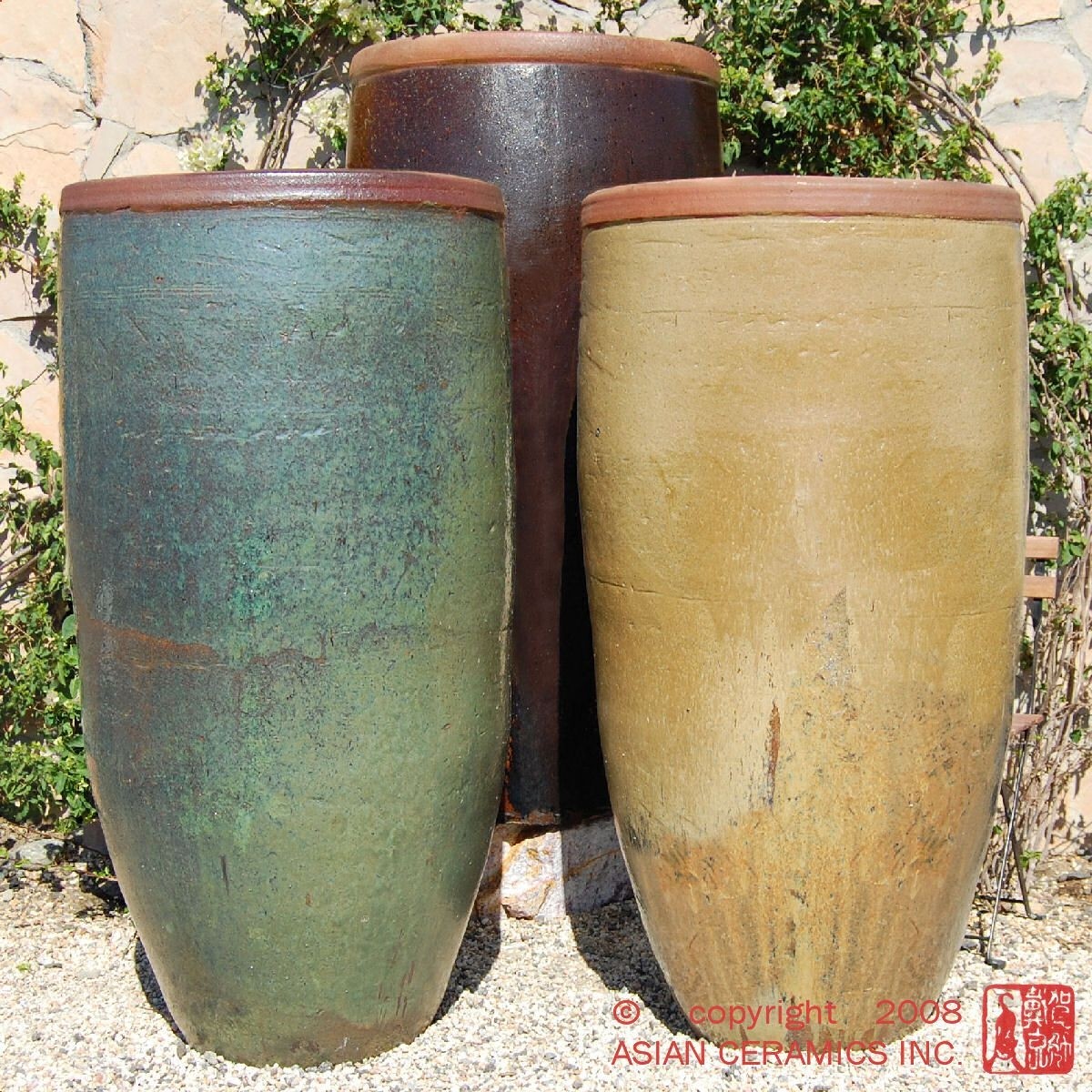 Tall ceramic planters