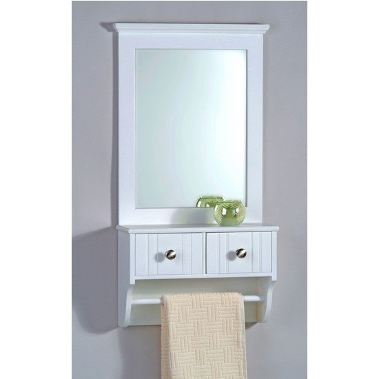 Taymor decorative wall mirror with drawers and towel bar