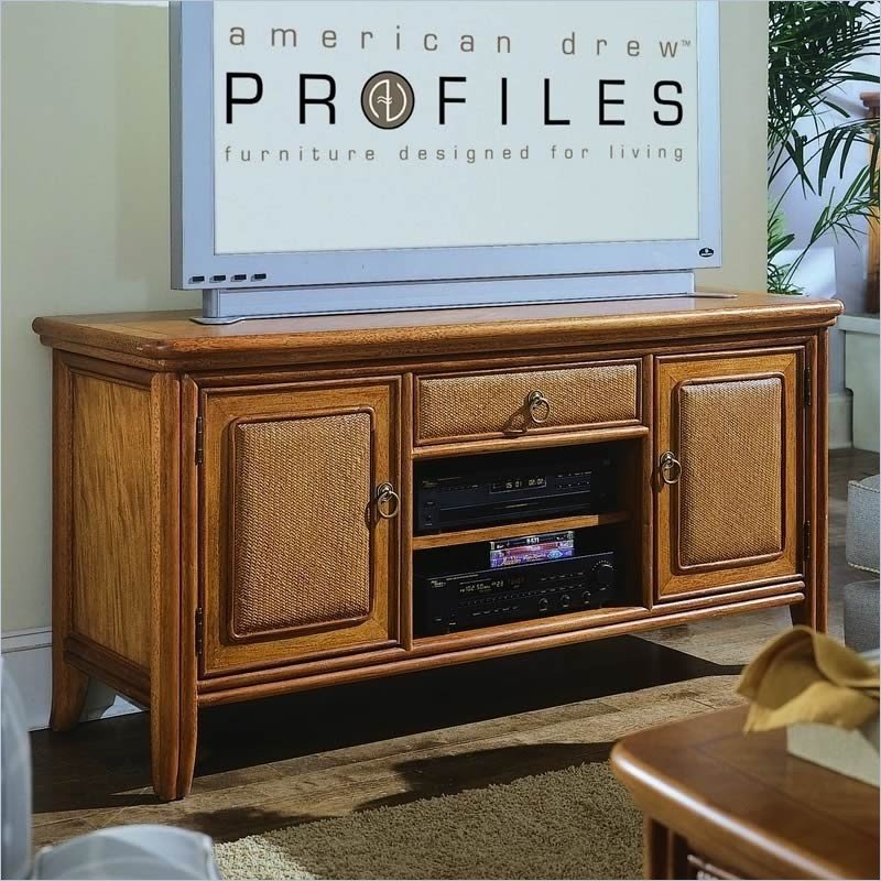Antigua fully assembled tv stand by american drew