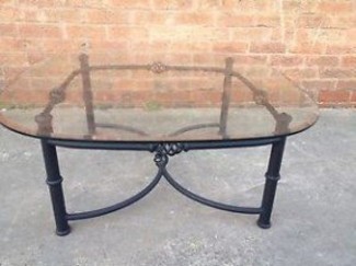 Wrought Iron And Glass Coffee Table - Foter