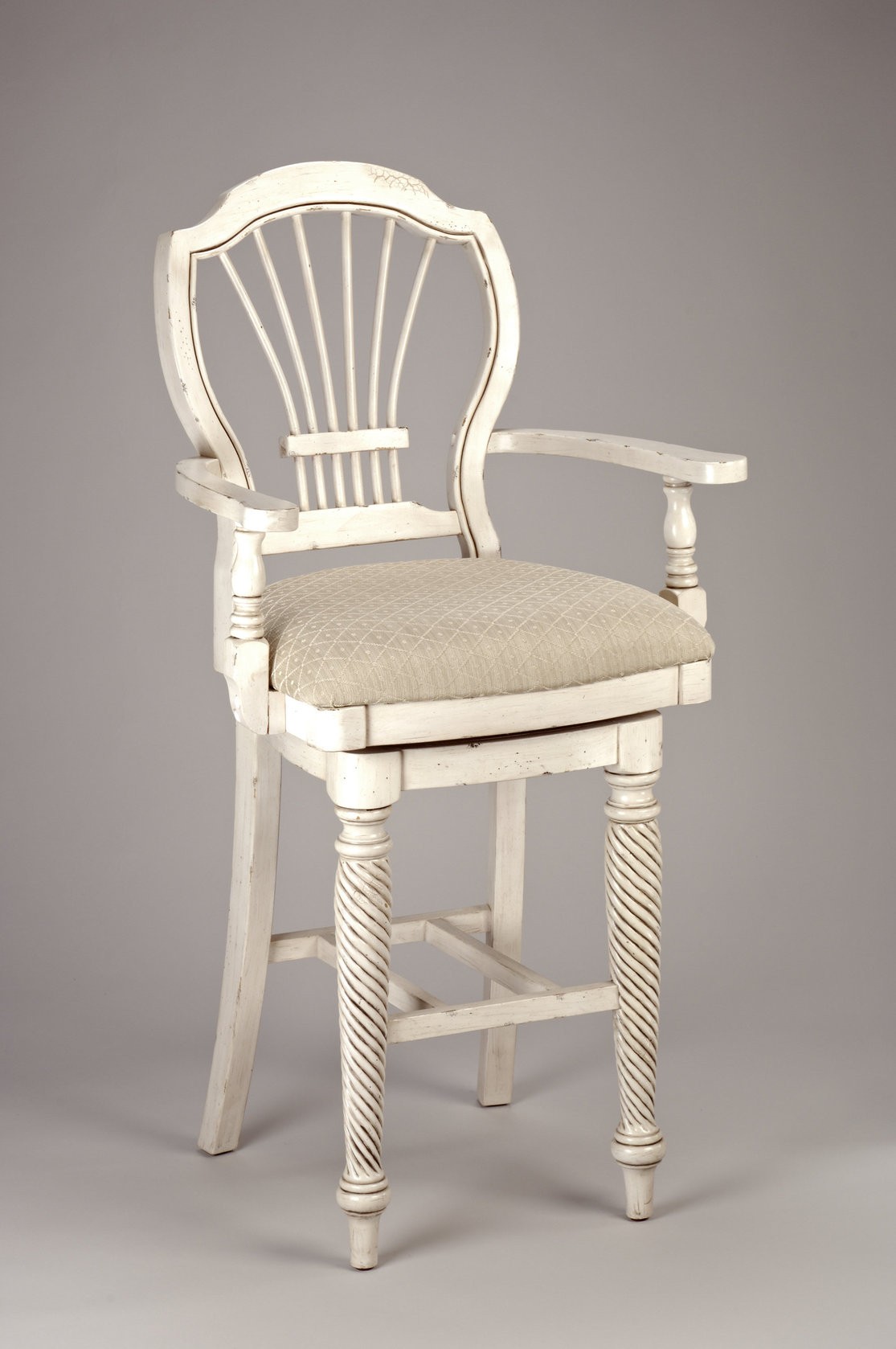 Upholstered arm swivel bar stool 1