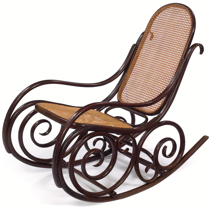 515 thonet rocking chair curled bentwood form