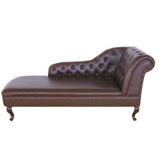 Antique genuine leather chaise lounge right armrest 2401985