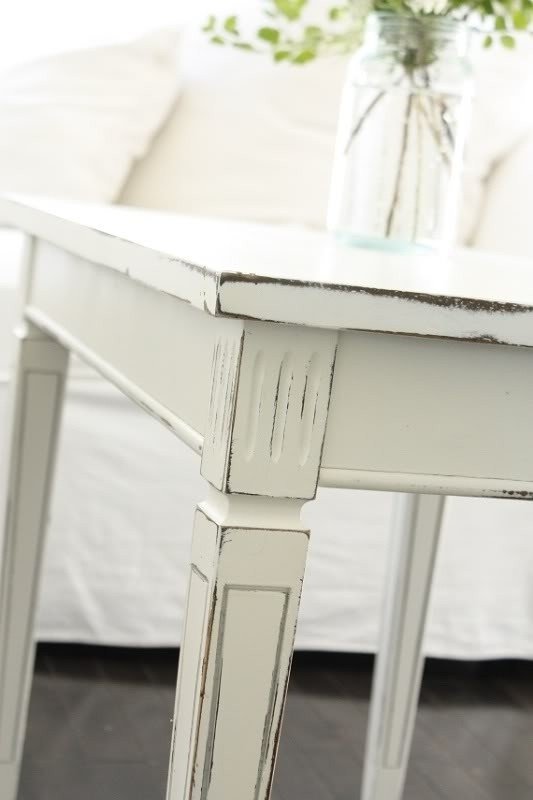 Distressed white gray end tables