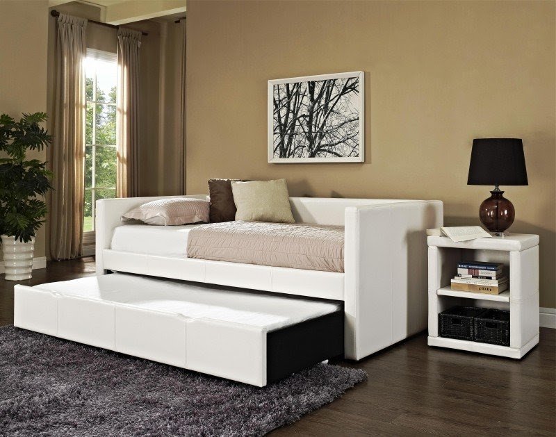Gallery of modern daybed design with trundle featuring white mattress