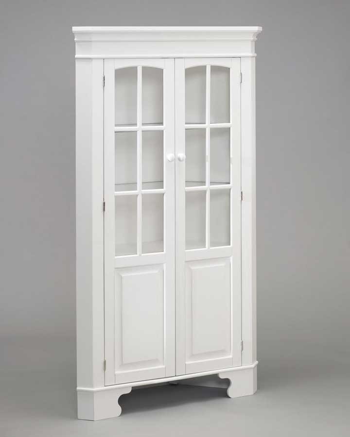 Home styles corner curio cabinet with light white