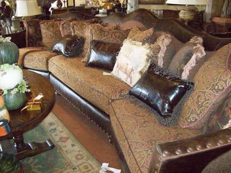 Leather and fabric mix sofas