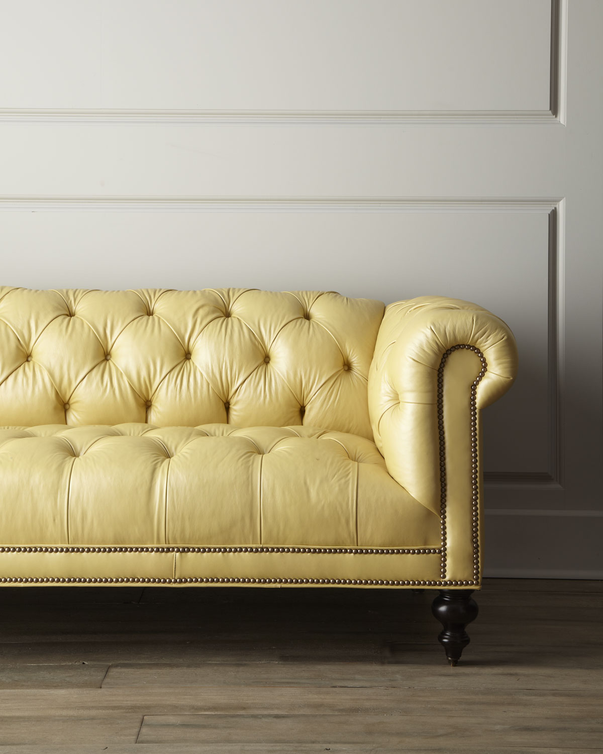 Old hickory tannery fenway tufted leather sofa