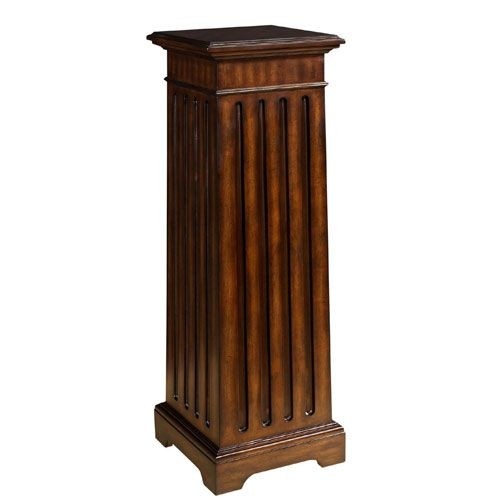 Wood pedestal accent table