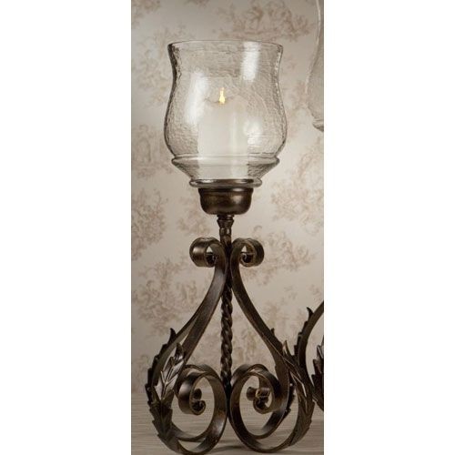 iron and glass candle holder