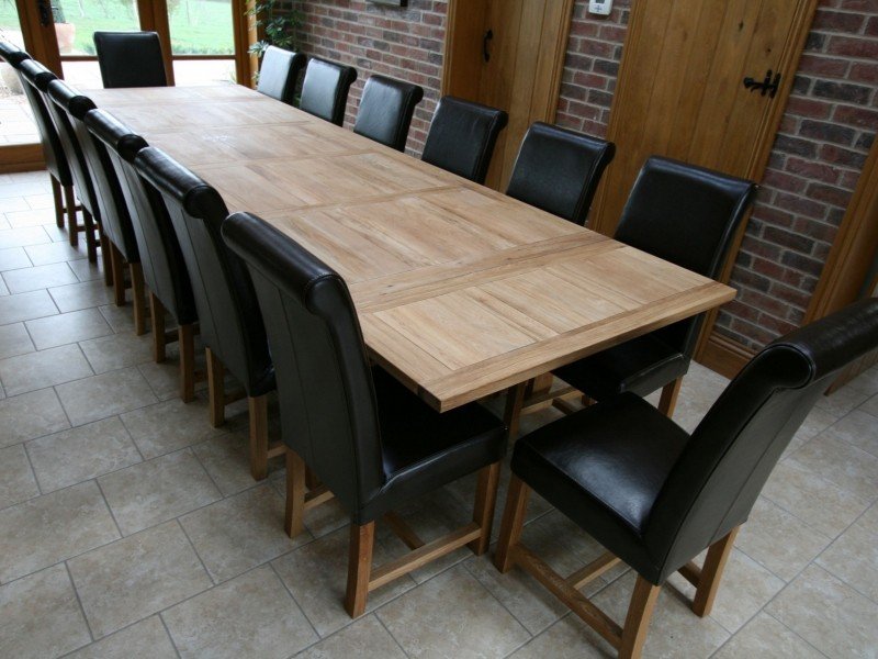2m very large 12 14 seater solid oak refectory dining