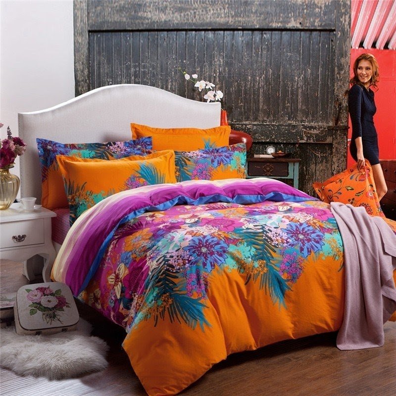 Bright colored bedding sets