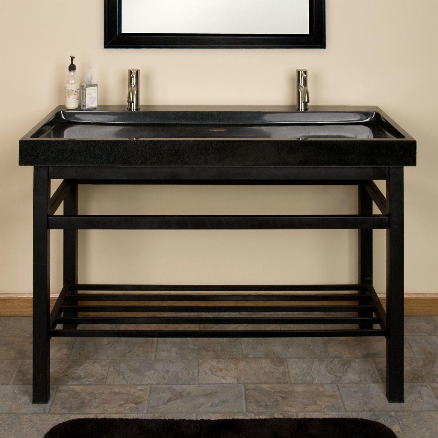 Details about 48 modern console sink with stone trough sink