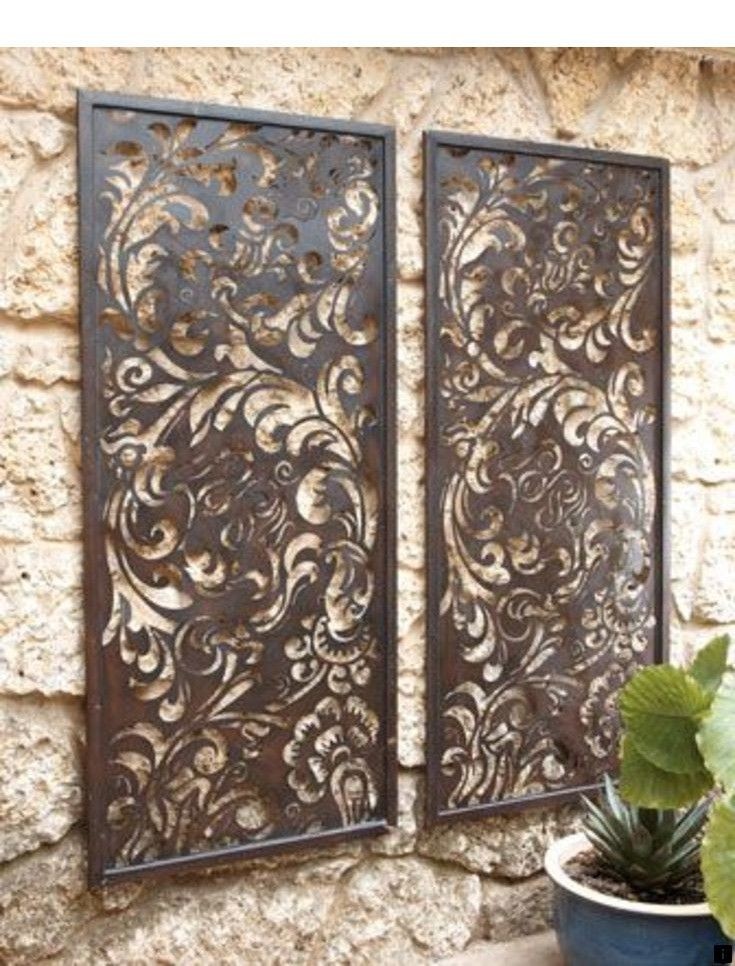 Floral laser cut wall decor traditional outdoor decor