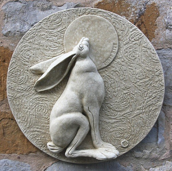 Garden wall plaques animal wall plaques hare wall plaque lunar