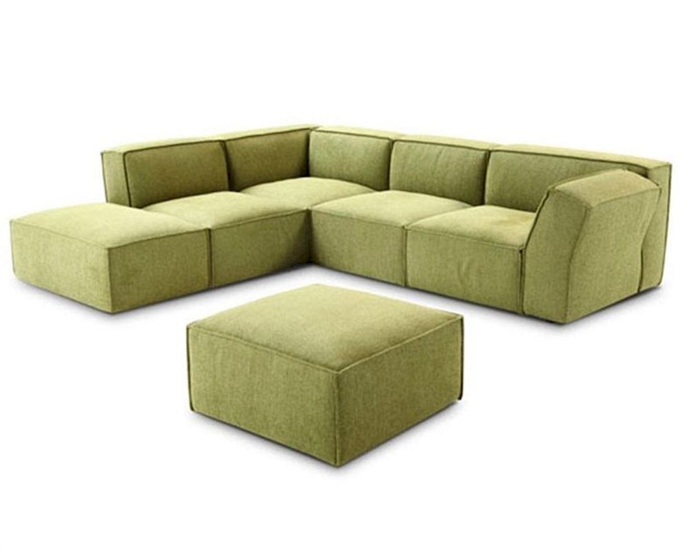 Green sectional sofa with chaise 1