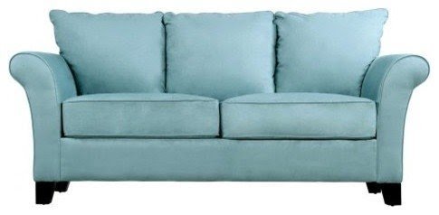 Handy living milan sky blue microfiber sofa traditional sofas
