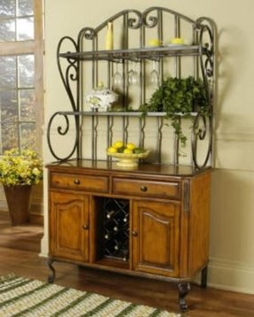 Metal Bakers Rack With Wine Storage Foter Metal Bakers Rack With Wine Storage