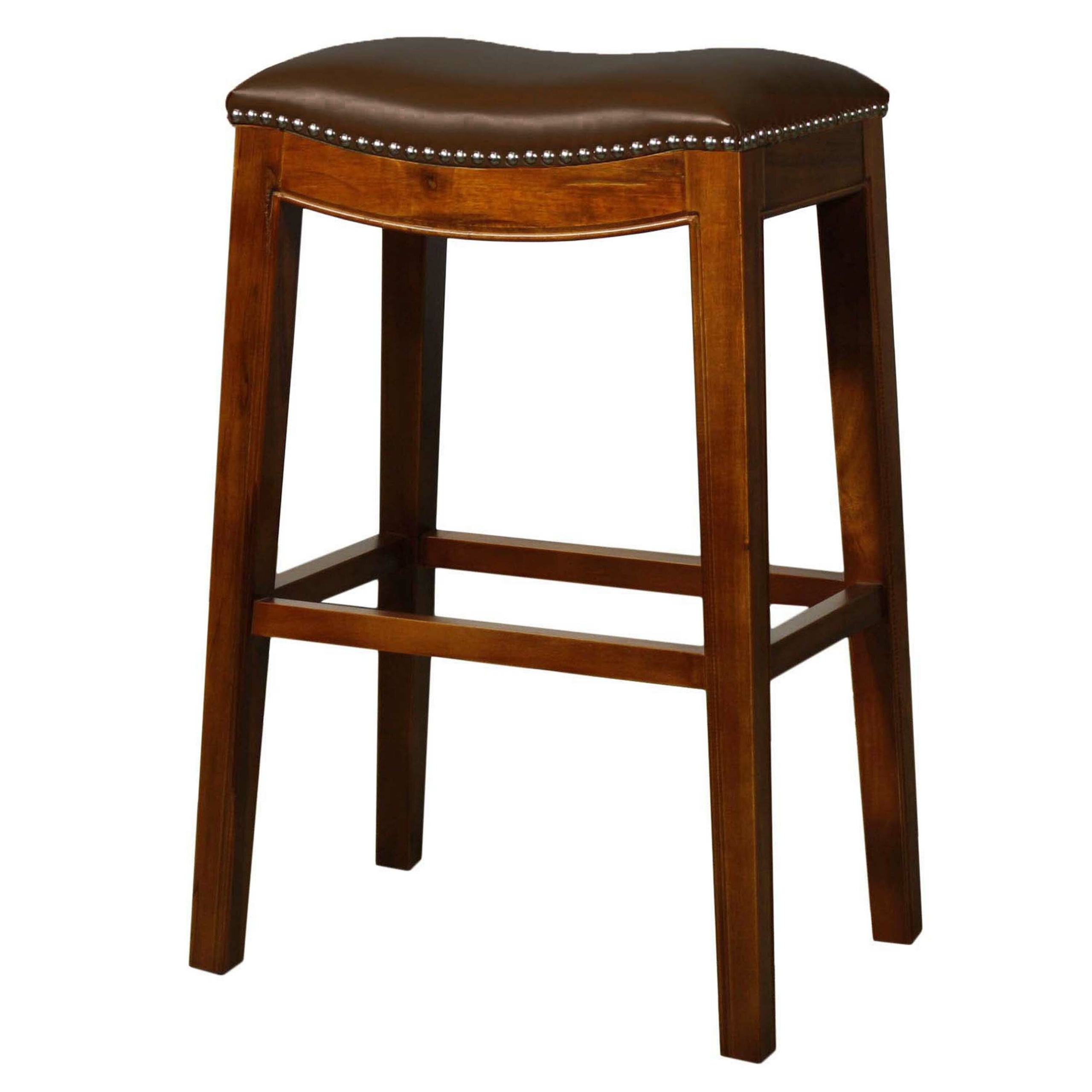 New Counter Stool Saddle Brown Leather Traditional Bar Stools And Counter Stools