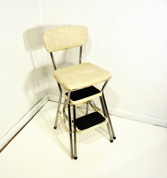 Retro cosco 50s vintage step stool kitchen stool chair