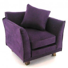 The dolls house emporium plum satin armchair is the perfect