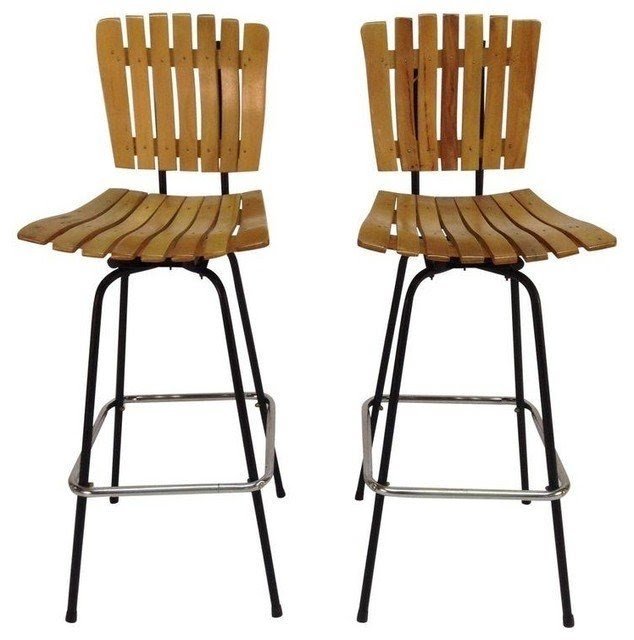 Umanoff style bar stools a pair rustic outdoor stools and