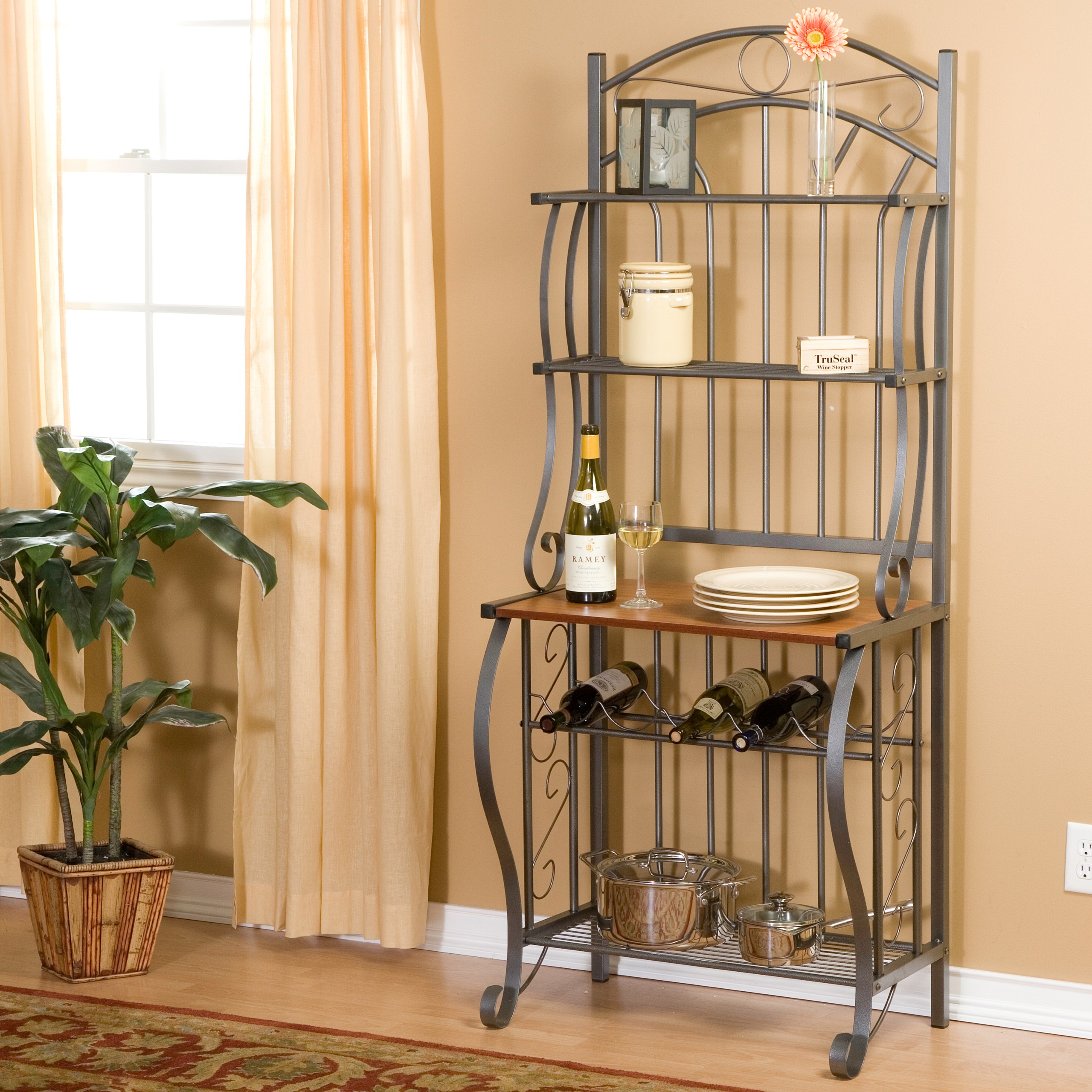 Wrought iron bakers rack br 017