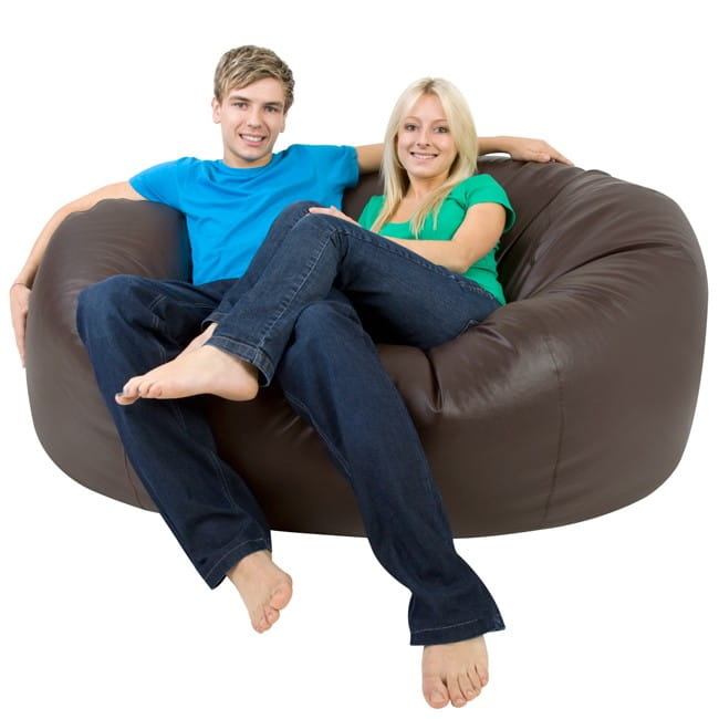 HBAUDAI Faux Leather Bean Bag Lounger