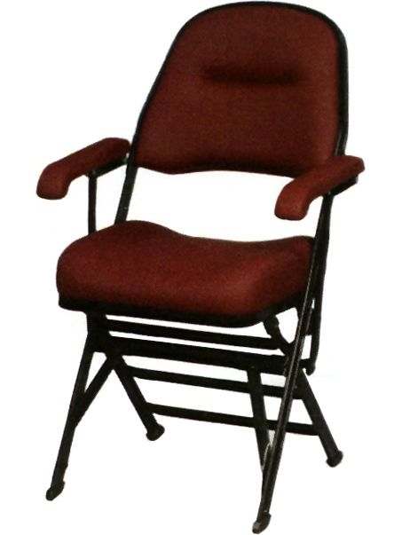 Club series upholstered seat and back folding chair with arms