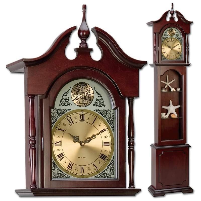 Grandfather clock with curio cabinet
