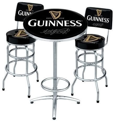 Guinness extra stout irish beer pub table bar stool set
