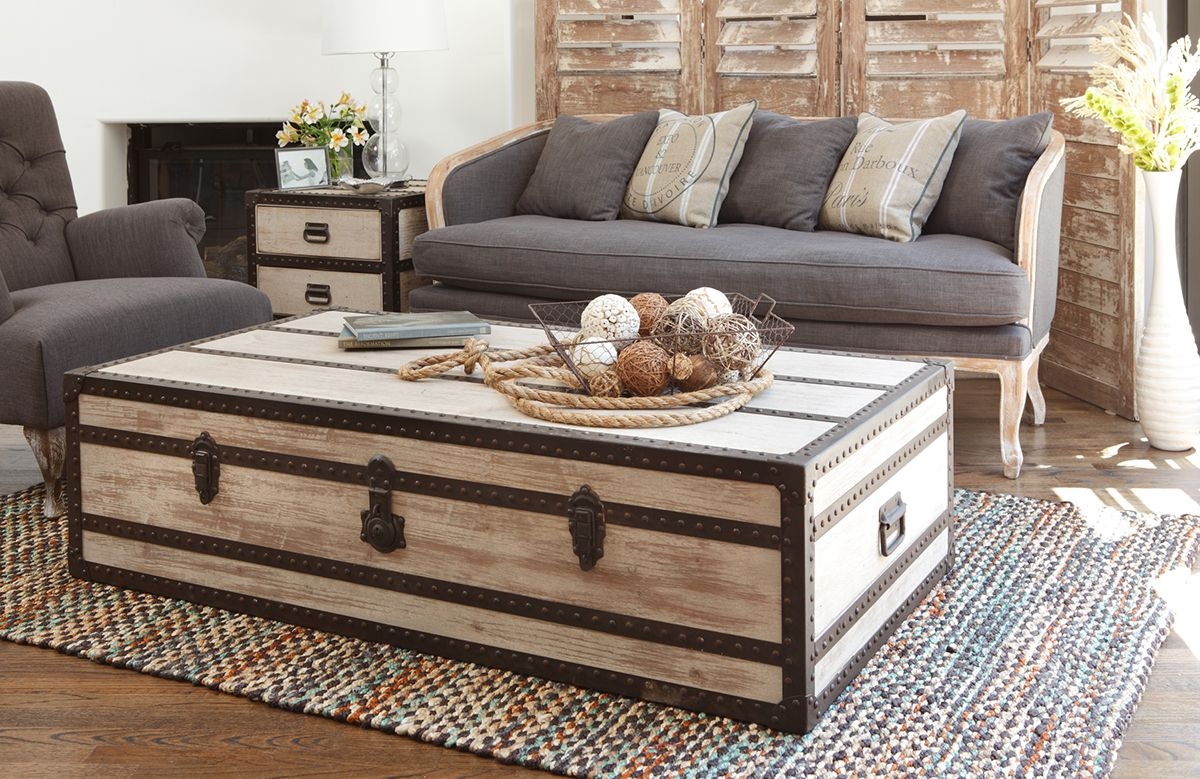 Distressed Trunk Coffee Table - Foter