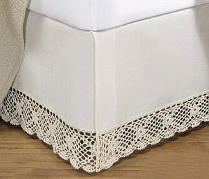 Lovely crocheted bedskirt