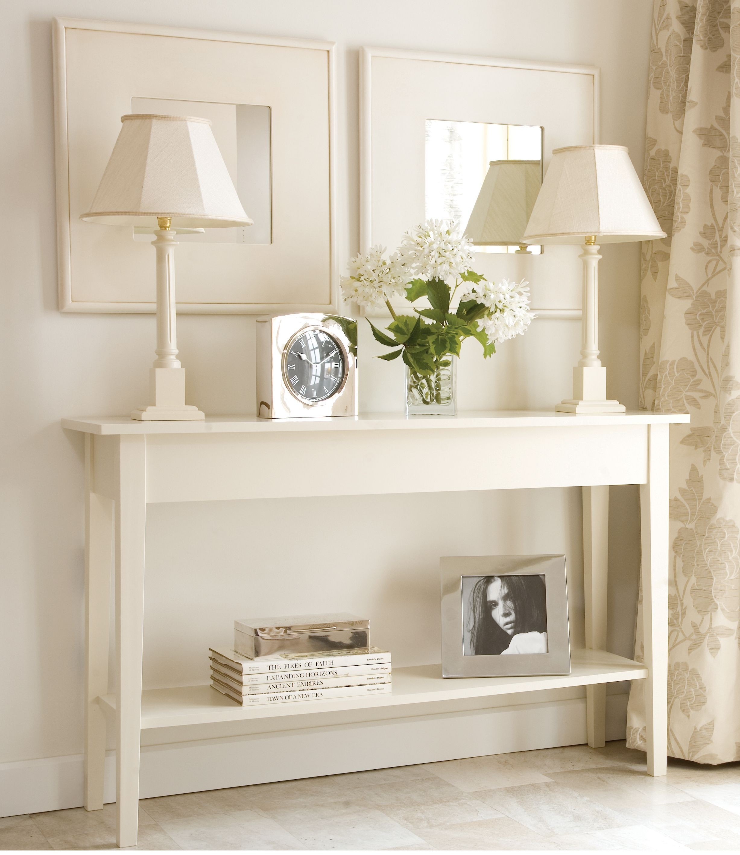 Narrow console table with storage