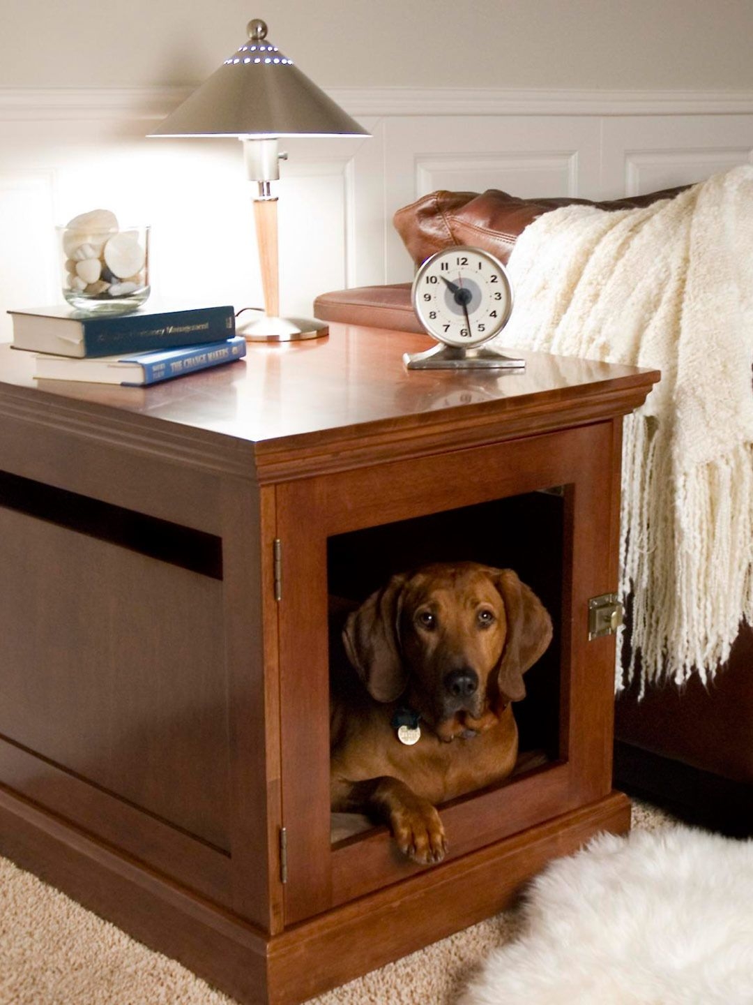 dog crate nightstand with drawer