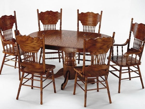 Pressback oak chairs