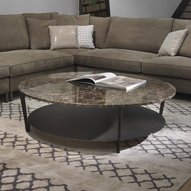 Round stone top coffee table 4